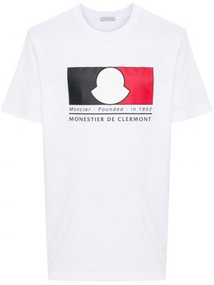 Тениска с принт Moncler бяло