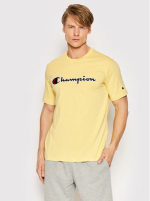 Тениска бродирана Champion жълто