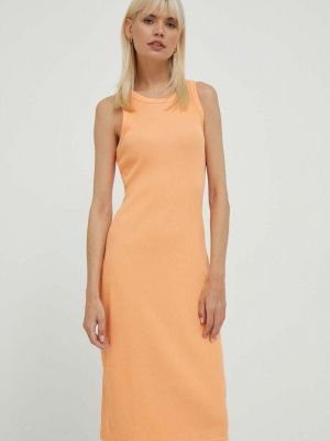 Sukienka midi dopasowana Gap pomarańczowa
