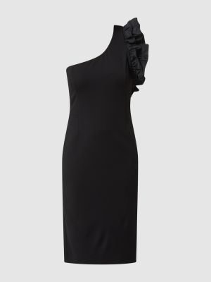 Sukienka na jedno ramię z falbankami V By Vera Mont czarna