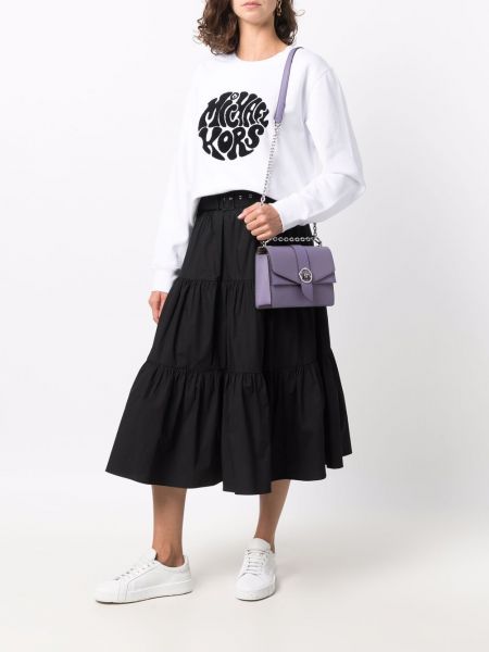 Falda midi con estampado Michael Michael Kors negro