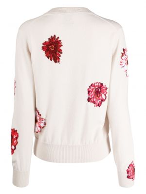 Sweter w kwiatki Barrie beżowy