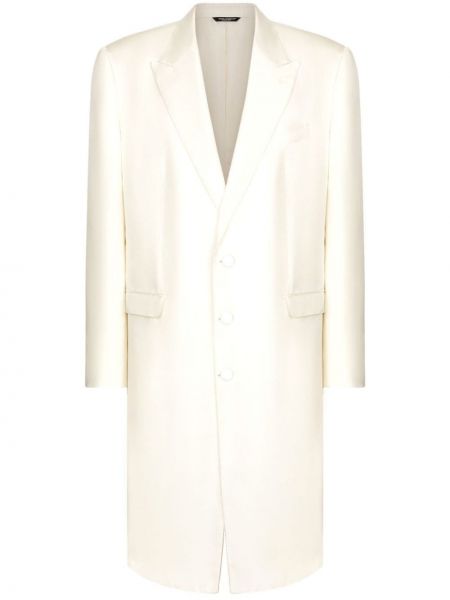 Svileni trench kaput Dolce & Gabbana bijela
