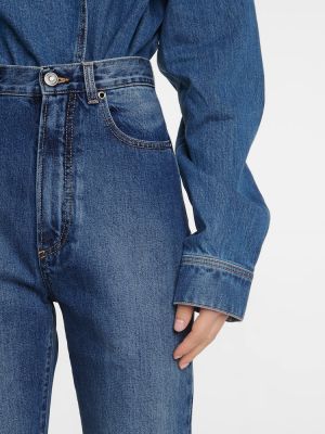 Slim fit skinny džíny s vysokým pasem Alaã¯a modré