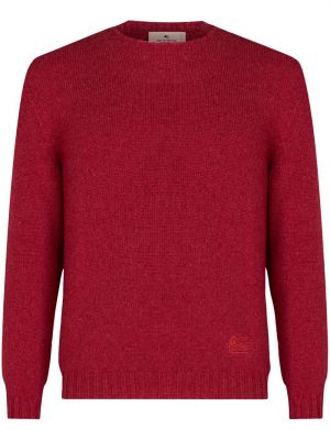 Kašmírový sveter s výšivkou Etro červená