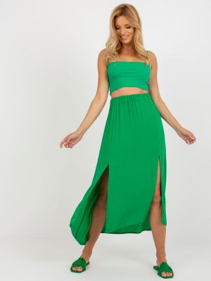 Suknja Fashionhunters zelena