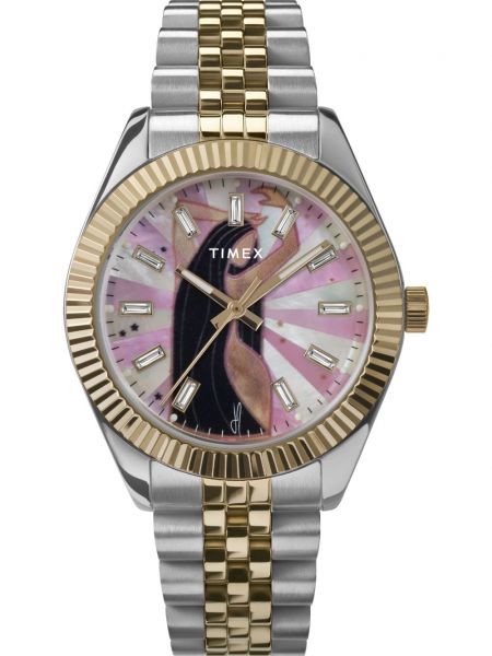 Zegarek z nadrukiem Timex różowy