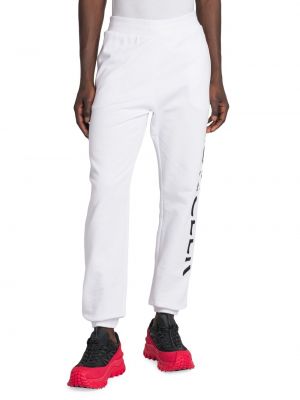 Хлопковые спортивные штаны с логотипом Moncler, белый