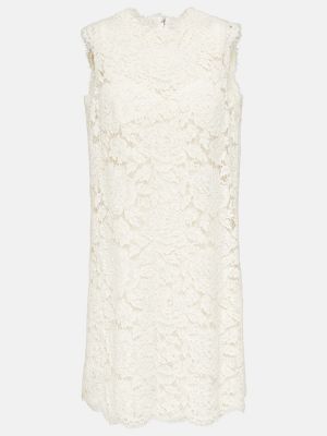 Mini vestido de flores de tejido jacquard Dolce&gabbana blanco