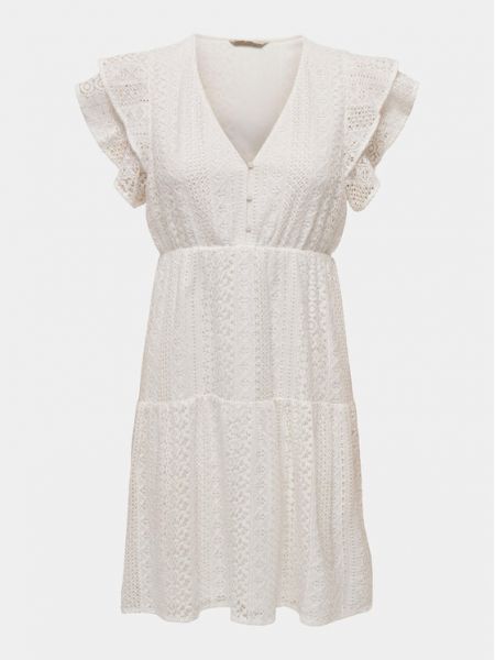 Sukienka mini koronkowa Only biała