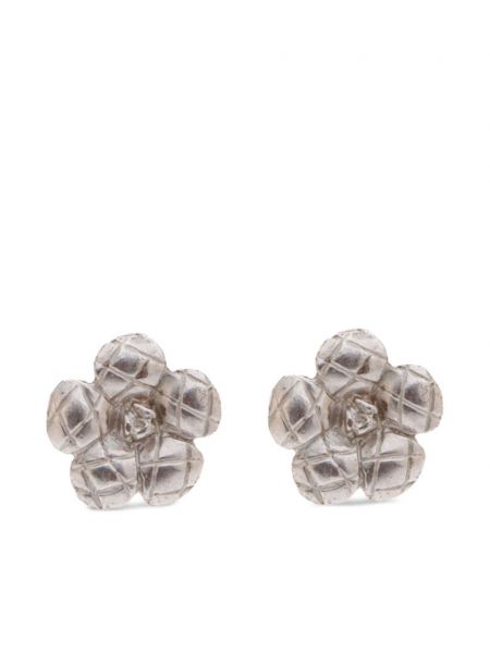 Kolczyki w kwiatki Chanel Pre-owned srebrne