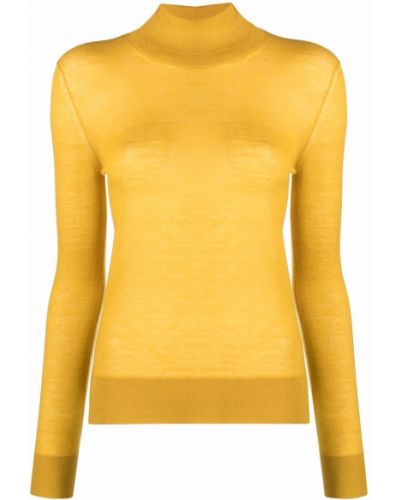Jersey cuello alto de punto con cuello alto de tela jersey Ermanno Scervino amarillo