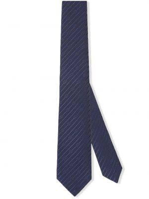 Jedwabny krawat z krepy Gucci niebieski
