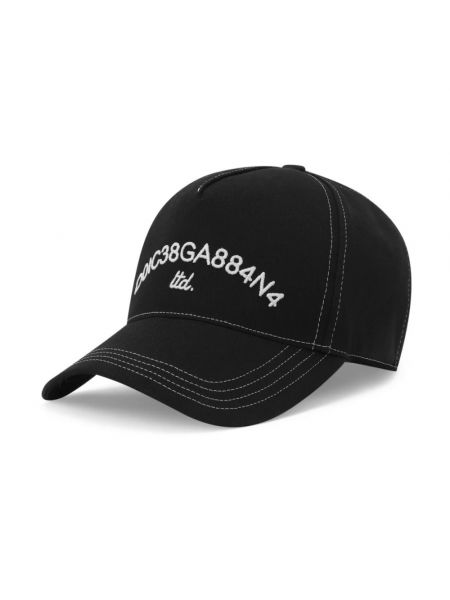 Haftowana czapka z daszkiem Dolce And Gabbana czarna