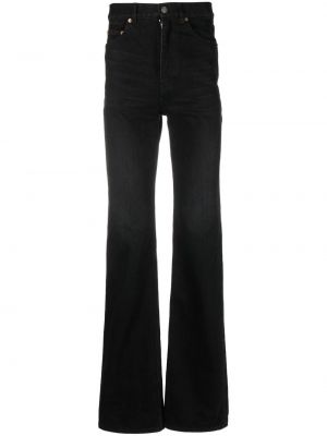 Zvonové džíny s vysokým pasem Saint Laurent černé