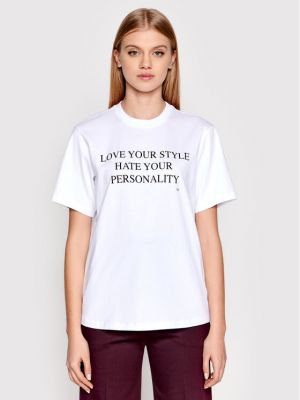 T-Shirt Love Your Style 1122JTS003287A Biały Regular Fit Victoria Victoria Beckham
