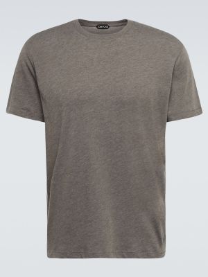 Tricou din bumbac din jerseu Tom Ford gri