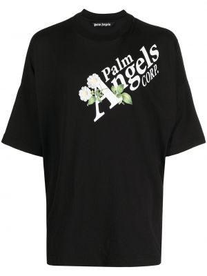 Camiseta con estampado Palm Angels negro