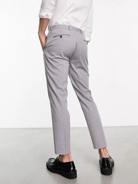 Элегантные приталенные брюки Selected Homme серые