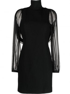 Прозрачна коктейлна рокля Rochas черно