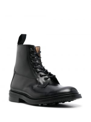 Nėriniuotos guminiai batai su raišteliais Tricker's juoda