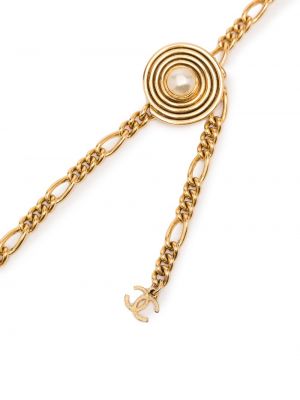 Cinturón con perlas Chanel Pre-owned dorado