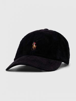 Памучна шапка с козирки с апликация Polo Ralph Lauren черно