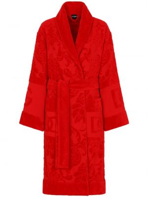 Szlafrok z długim rękawem Dolce And Gabbana czerwony