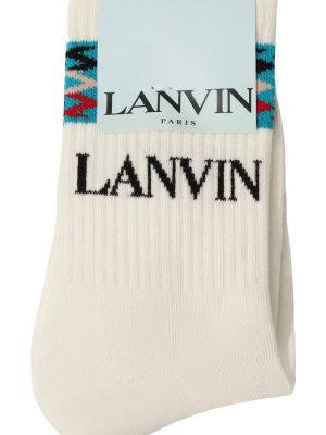 Хлопковые носки Lanvin белые