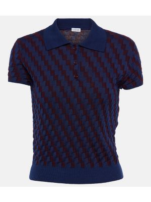 Памучна поло тениска Loewe синьо