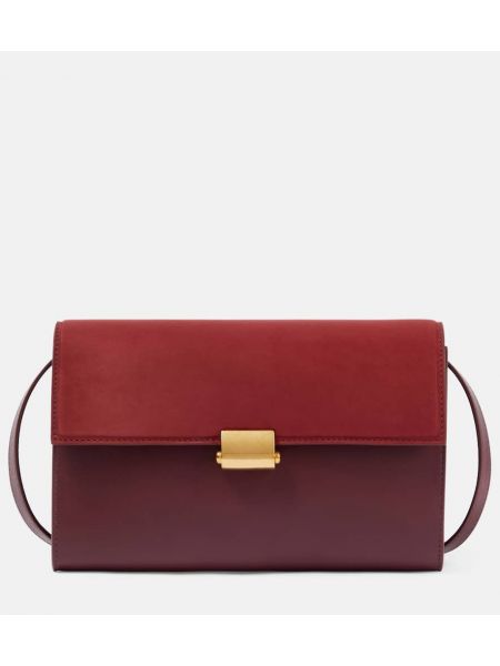 Bőr crossbody táska The Row piros