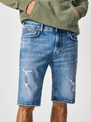 Pantaloni scurți din denim Pepe Jeans albastru