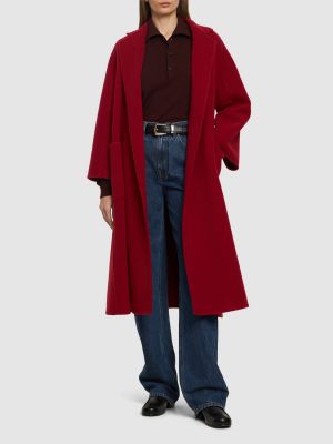 Kašmírový kabát Max Mara červený
