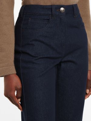 Slim fit skinny džíny s vysokým pasem Max Mara modré