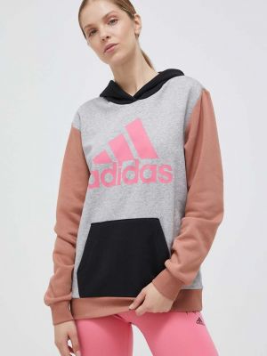 Hoodie s kapuljačom s printom Adidas siva