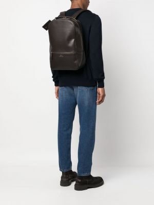 Kožený batoh Polo Ralph Lauren hnědý