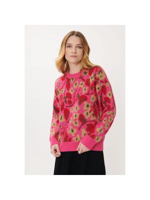 Cárdigan de flores de tela jersey de tejido jacquard Derhy rosa