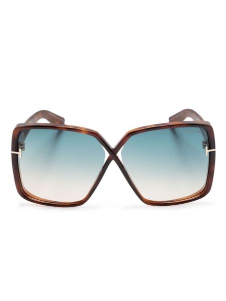 Hnědé oversized sluneční brýle Tom Ford Eyewear