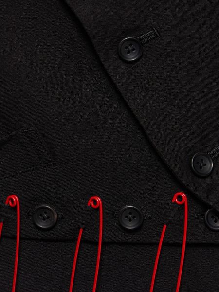 Viskózová lněná vesta Yohji Yamamoto černá