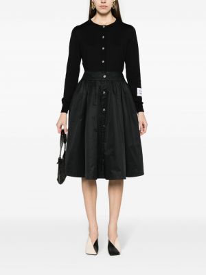 Plisované midi sukně Moschino černé