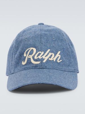 Кожена шапка с козирки Polo Ralph Lauren синьо