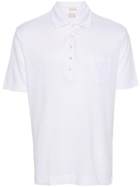 Lininis polo marškinėliai Massimo Alba balta