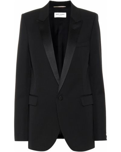 Woll blazer Saint Laurent schwarz