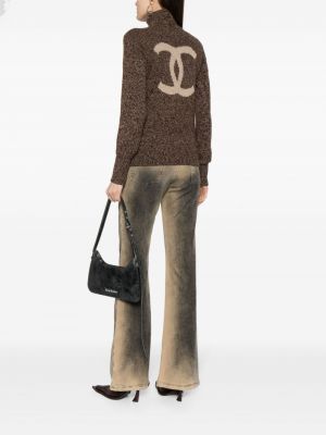 Sweter z kaszmiru Chanel Pre-owned brązowy