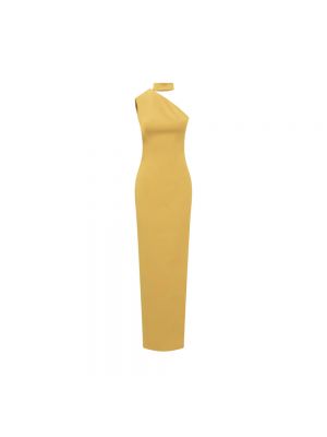 Sukienka długa asymetryczna Monot żółta