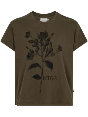 T-shirt a fiori Honor The Gift verde