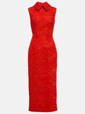 Krajkové midi šaty Emilia Wickstead červené