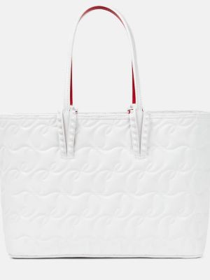 Δερμάτινη τσάντα shopper Christian Louboutin λευκό