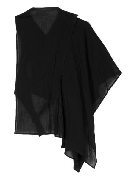 Kamizelka bawełniana asymetryczna Yohji Yamamoto czarna