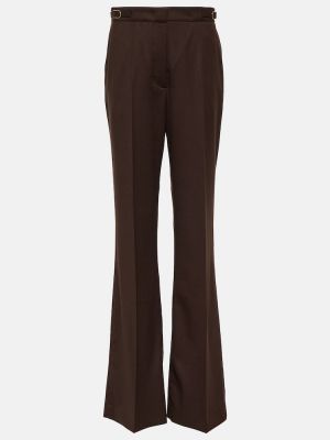 Pantalon taille haute en laine Gabriela Hearst marron